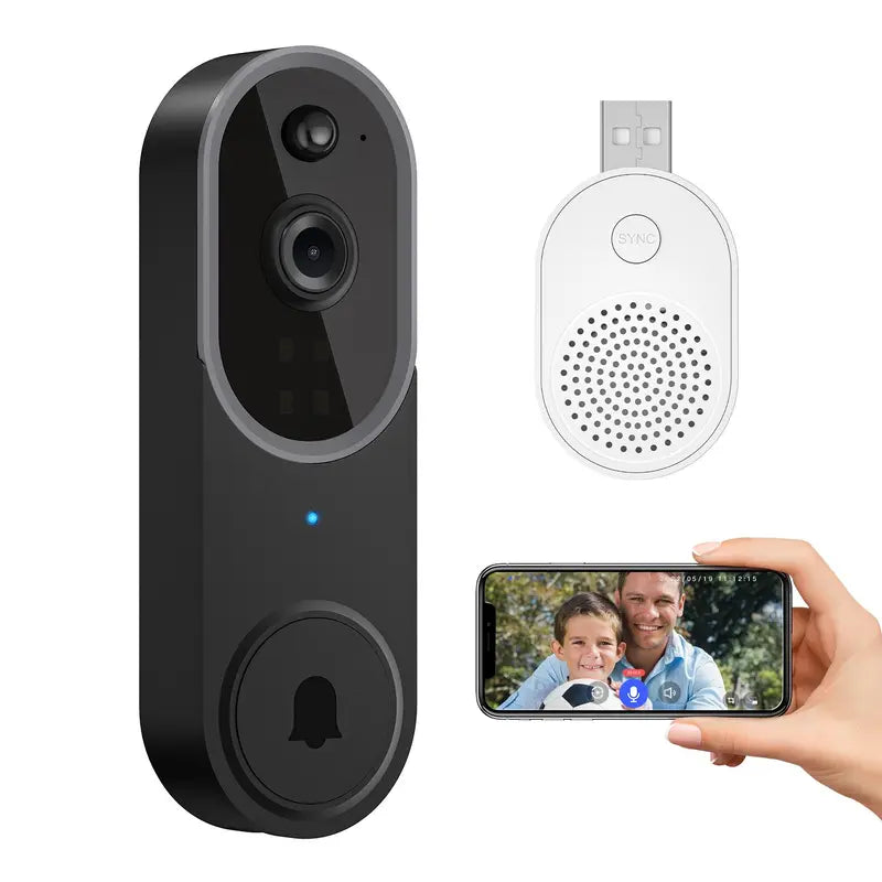 Waterproof Smart Video Doorbell Camera, Wireless Security Camera Doorbell with Human & Motion Detection, Battery Powered Wifi Door Camera for Home Security, Security Cameras, Ring Doorbell Camera