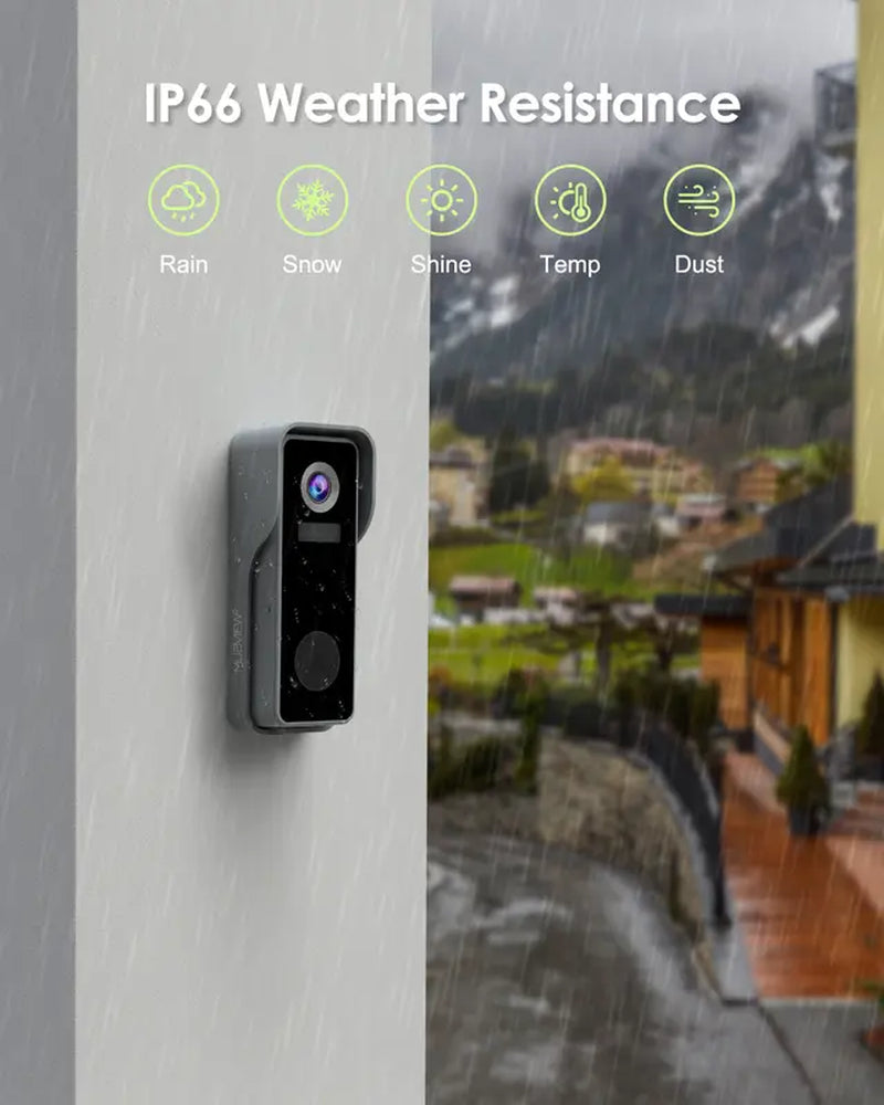 MUBVIEW J7 2K Smart Wireless HD Video Wifi Doorbell Camera with Chime