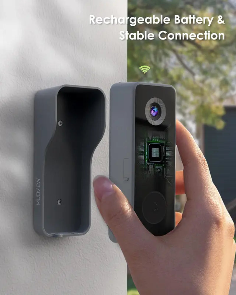 MUBVIEW J7 2K Smart Wireless HD Video Wifi Doorbell Camera with Chime