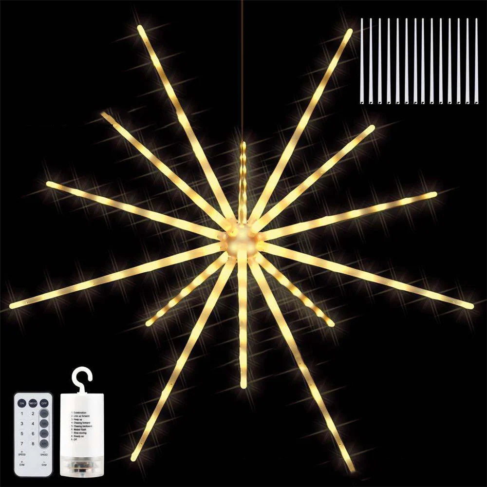 Battery Operated LED Firework Fairy String Lights Outdoor Meteor Shower Christmas Lights Garland for Garden Wedding Party Decor