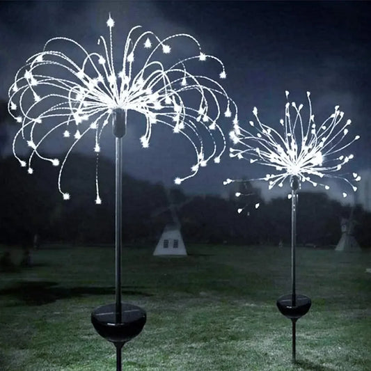 Solar LED Firework Lights Outdoor Grass Dandelion Fireworks Lamp Flash String Lights for Garden Lawn Landscape Christmas Lights