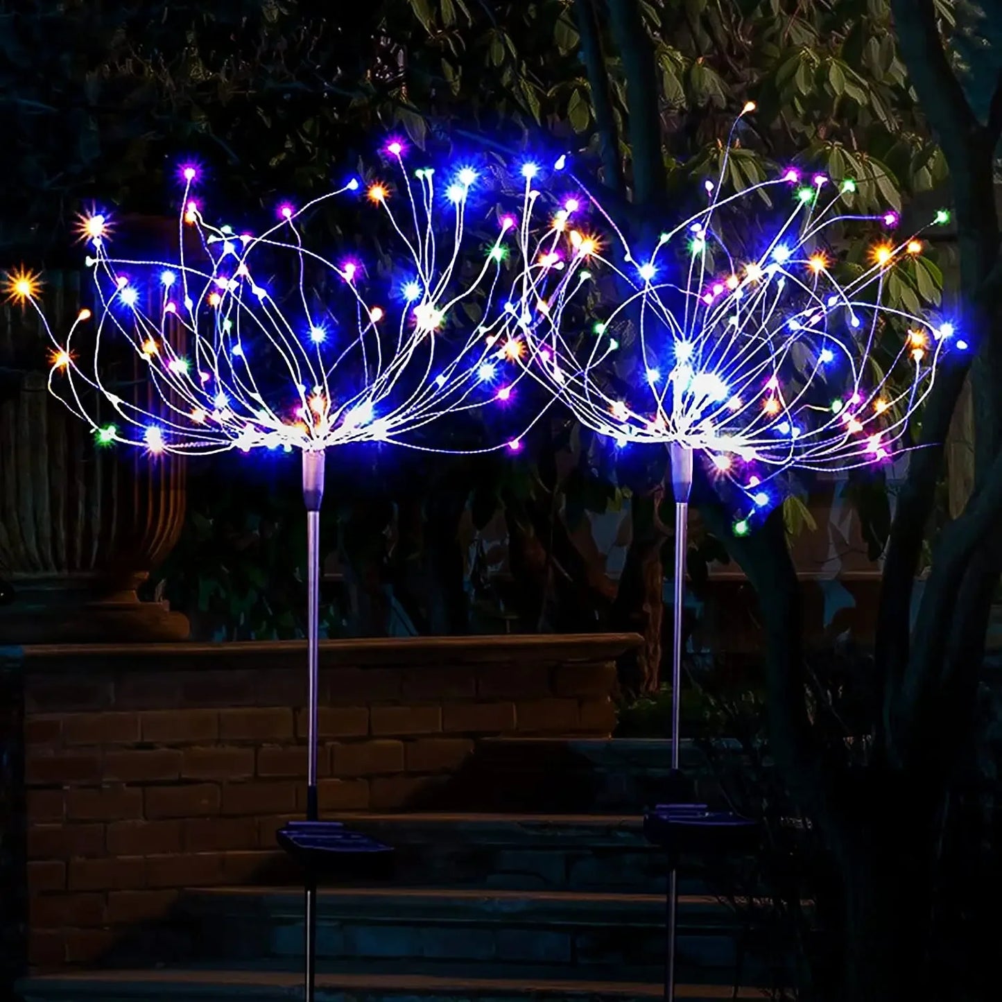 Solar LED Firework Lights Outdoor Grass Dandelion Fireworks Lamp Flash String Lights for Garden Lawn Landscape Christmas Lights