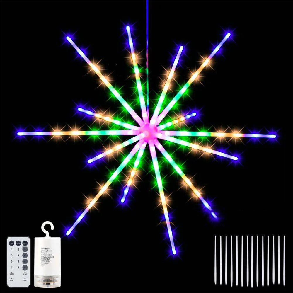 Battery Operated LED Firework Fairy String Lights Outdoor Meteor Shower Christmas Lights Garland for Garden Wedding Party Decor