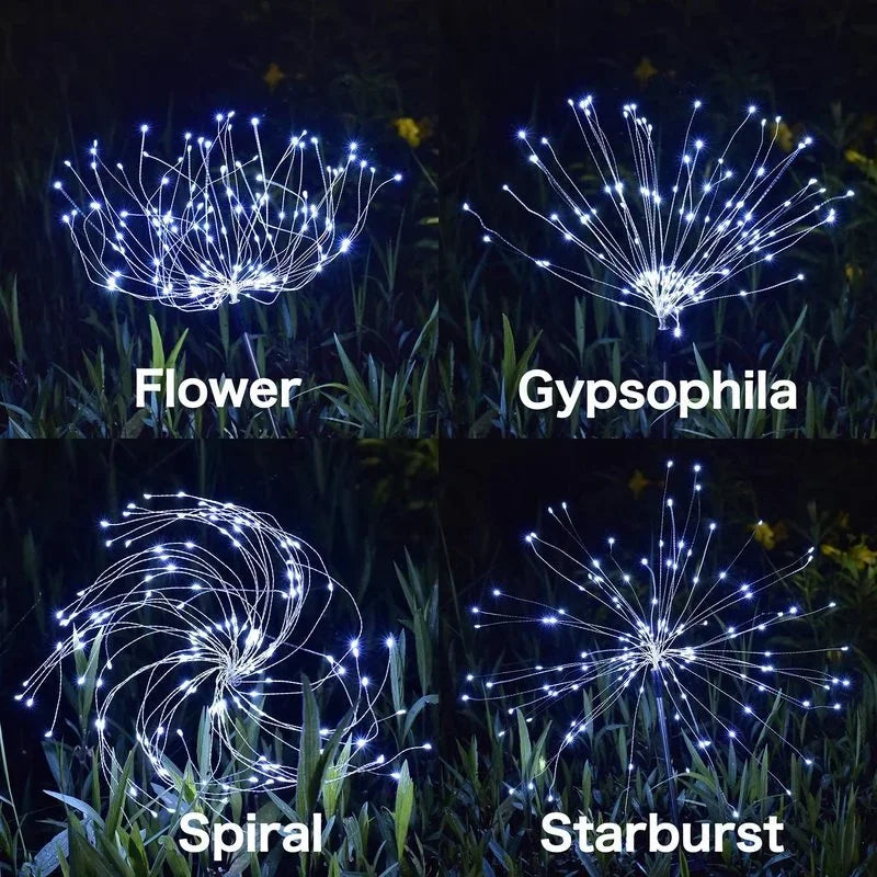 Solar LED Firework Lights Outdoor Grass Dandelion Fireworks Lamp Flash String Lights for Garden Lawn Landscape Christmas Lights