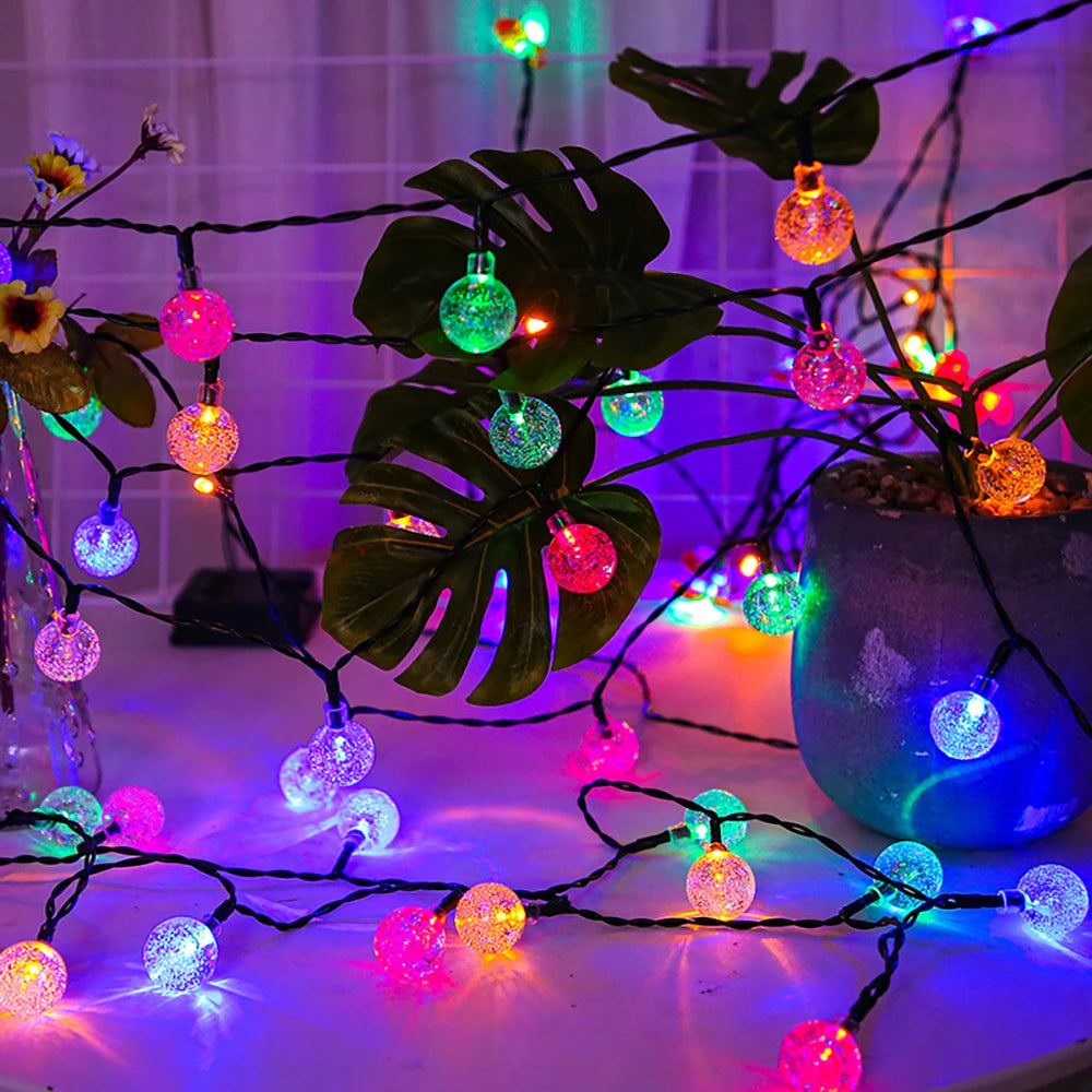 LED String Lights Fairy Bubble Ball Lamp Holiday Lighting Garland Battery USB Indoor for Christmas Wedding Decoration